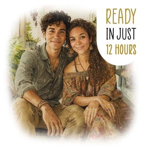 Custom Portrait From Photo,Personalized Wedding Gift, Watercolor Painting,Anniversary Gift for Couple portrait,gift to mom,Personalized gift