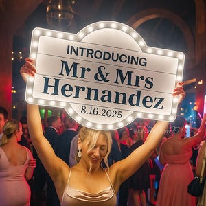 Custom Wedding Bottle Service Marquee Sign: LED Light Party Decor,Entrance reception sign