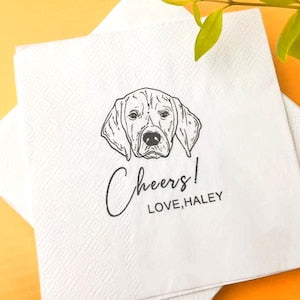 Personalized Pet Napkins for Wedding, Custom Dog Party Napkins, Unique Shower Napkin, Customized Cat Napkins, Special Birthday Napkins