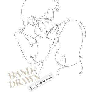 Custom One Line Drawing, Simple Line art, commission portrait, Download Illustration Line, Single sketch hand drawn, portrait Customised SVG