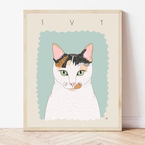 Custom Hand-Drawn Cat Portrait: Pet Memorial Art