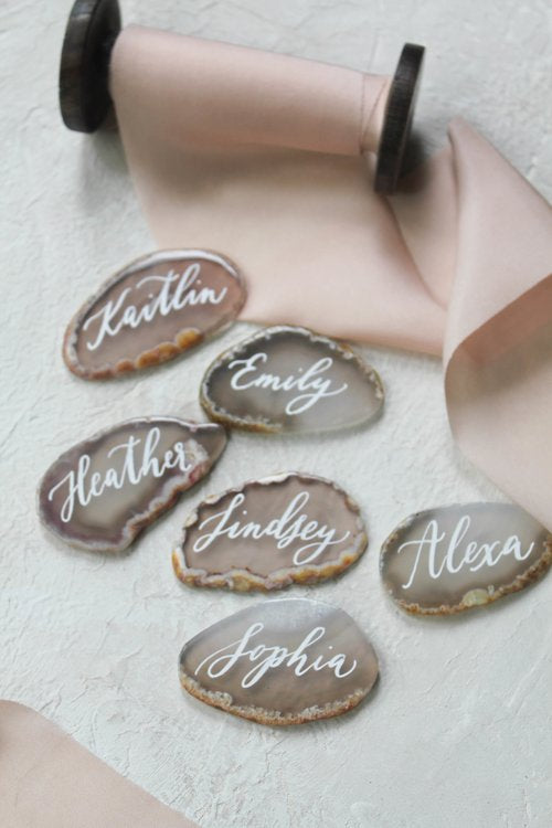 Natural Agate place cards or escort cards